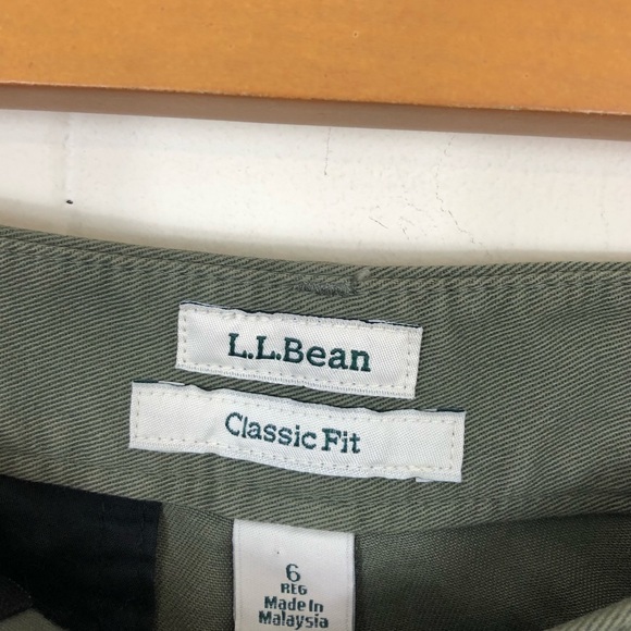 L.L. Bean Green Classic Fit Straight Leg Twill Pants Sz 6 - Picture 2 of 13